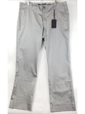 NEW Zachary Prell Pants Mens 38x33 Gray Cotton Stretch Flat Front Straight